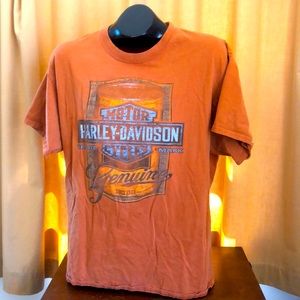 $40 Harley—Davidson rust color Cotton tee shirt men’s size Large Barre,VT